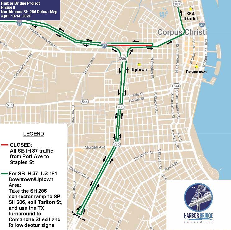 Harbor Bridge Project Traffic Alignment to Affect I-37